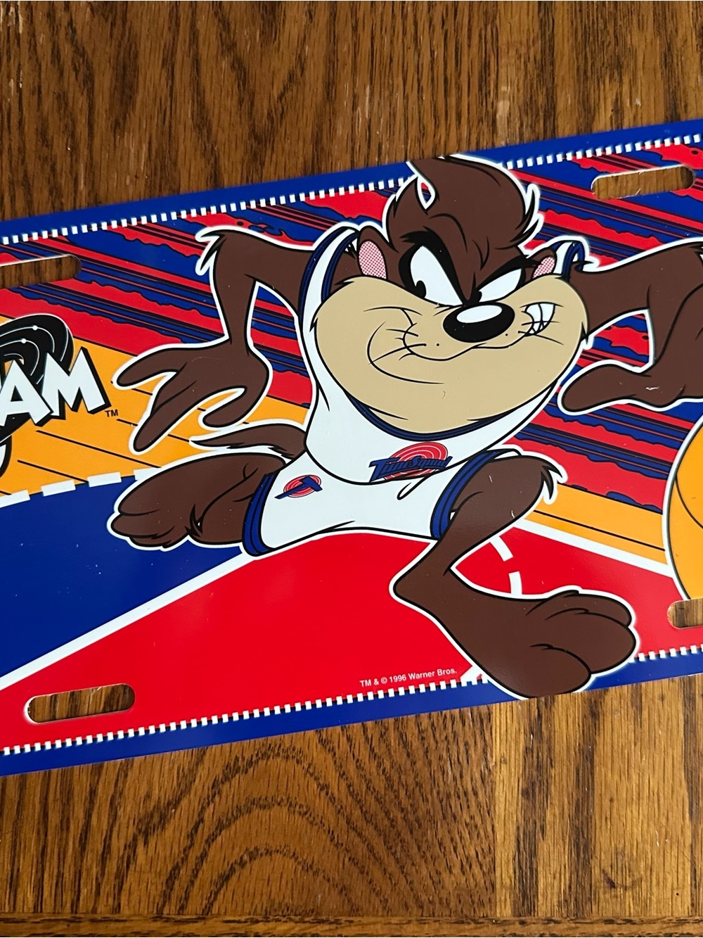 Vintage 1996 Space Jam Taz License Plate NOS - Looney Tunes Vanity Tag